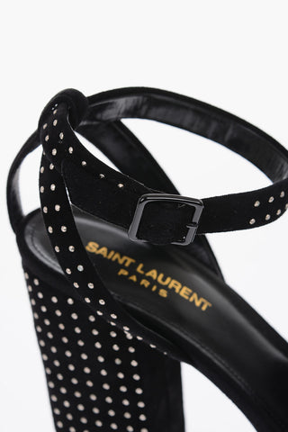 Suede Leather FARRAH Sandals with All-over Studs 12,5 cm