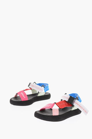 Industrial strap leather and fabric sandals