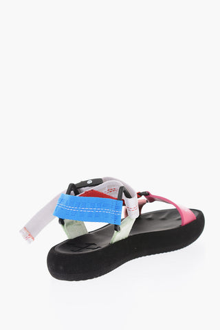 Industrial strap leather and fabric sandals