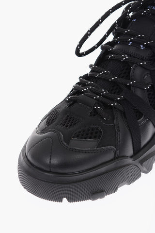 MCQ openwork leather details high-top sneakers