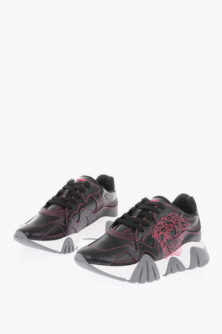 printed leather sneakers