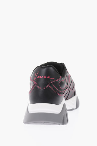 printed leather sneakers