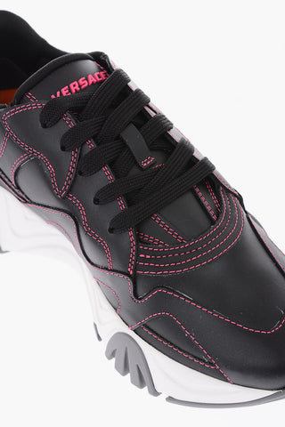printed leather sneakers