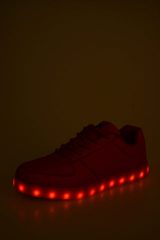 Sneakers in ecopelle con suola led 