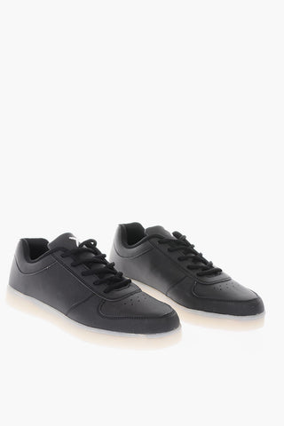 Sneakers in ecopelle con suola led 