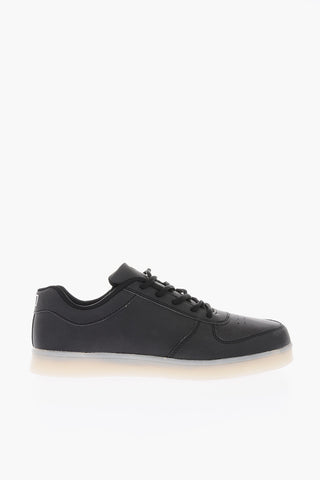Sneakers in ecopelle con suola led 