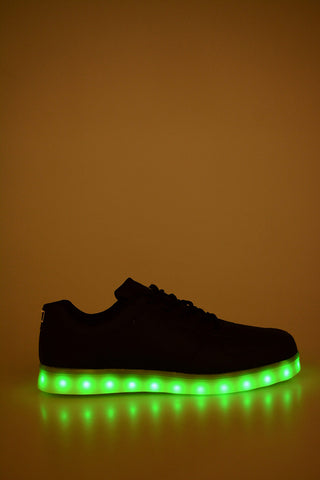 Sneakers in ecopelle con suola led 