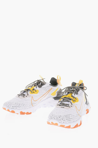 Sneakers basse REACT VISION openwork con sovrapposizioni in suede