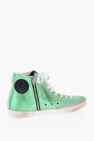 Metallized Leather FRANCY high-top sneakers