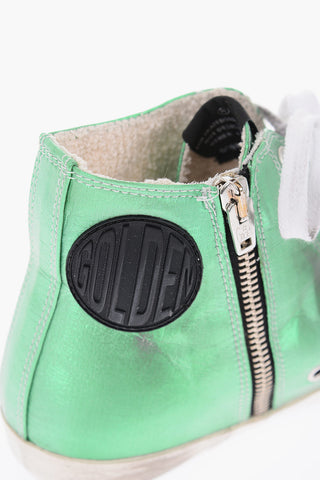 Metallized Leather FRANCY high-top sneakers