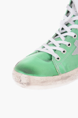 Metallized Leather FRANCY high-top sneakers