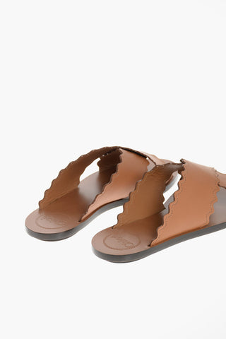 Leather Criss-crossed LAUREN Slides