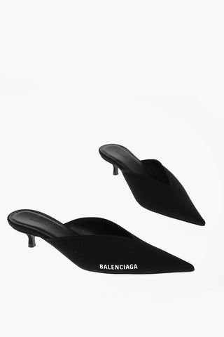 Mules in Tessuto Riciclato con Logo Laterale 4,5 cm