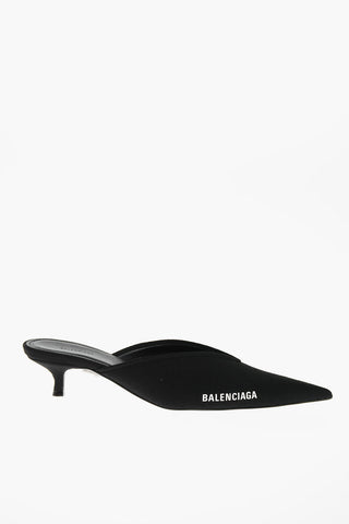 Mules in Tessuto Riciclato con Logo Laterale 4,5 cm