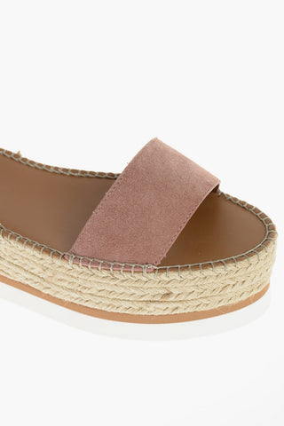 SEE BY Suede Leather Sandals with Roped Wedges 7 cm