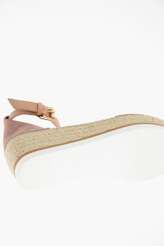 SEE BY Suede Leather Sandals with Roped Wedges 7 cm