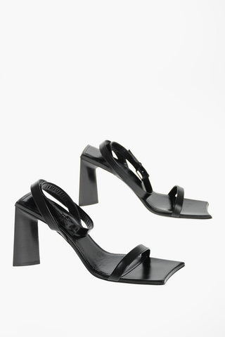 Leather MOON Sandals with Triangular-shaped Heel 8,5 cm