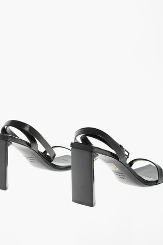 Leather MOON Sandals with Triangular-shaped Heel 8,5 cm