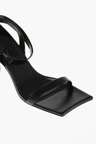 Leather MOON Sandals with Triangular-shaped Heel 8,5 cm