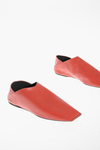 Leather Squared-toe Slides