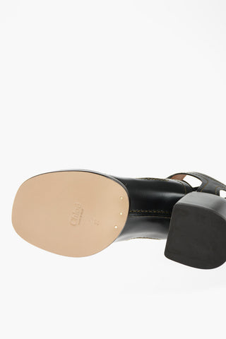Sandali Lace-up GAILE in Pelle con Tacco in Legno 7 cm