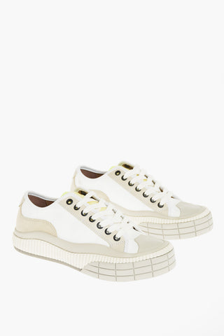 Sneakers in Pelle e Tessuto con Dettaglio in Camoscio