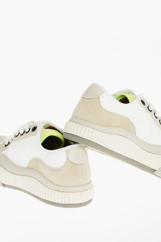 Sneakers in Pelle e Tessuto con Dettaglio in Camoscio