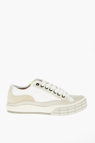 Sneakers in Pelle e Tessuto con Dettaglio in Camoscio