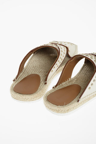 SEE BY Studded Leather Criss Cross Slippers