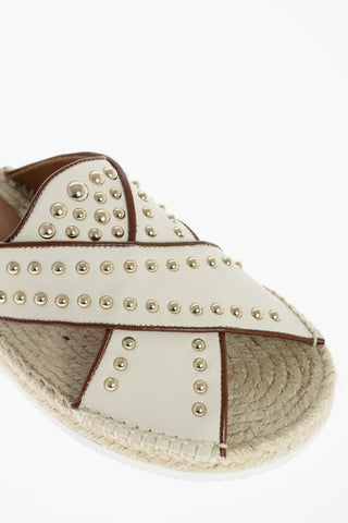 SEE BY Studded Leather Criss Cross Slippers
