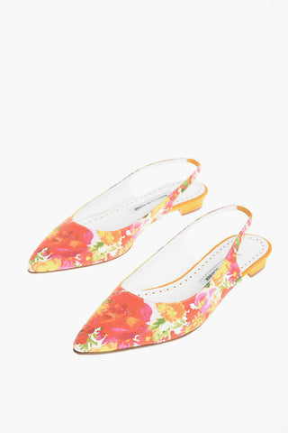 Floral Patterned ALLURAFLAT Slingback Ballet Flats