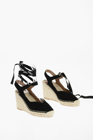 Esapdrillas Slingback in Suede con Zeppa 8cm