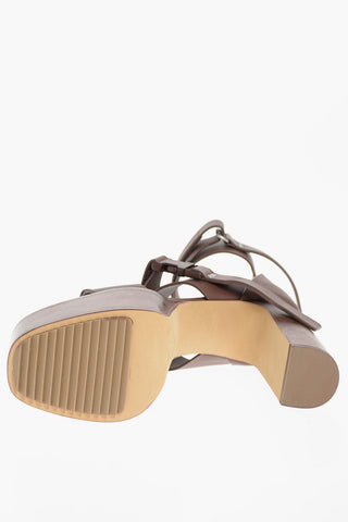 Sandali Ankle-Strap Platform con Tacco in Legno 12cm