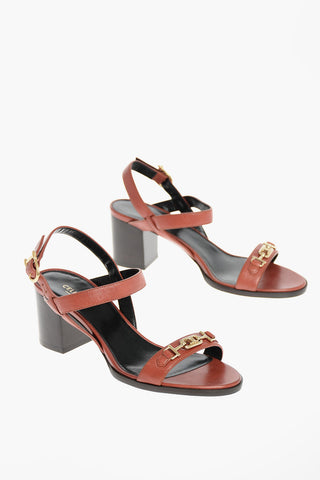 TRIOMPHE Leather Ankle-Strap Sandals 6cm