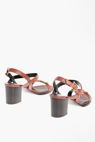 TRIOMPHE Leather Ankle-Strap Sandals 6cm