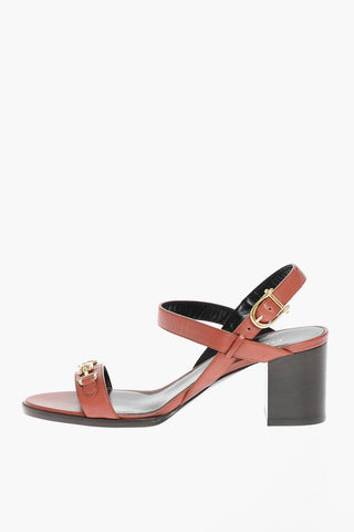 TRIOMPHE Leather Ankle-Strap Sandals 6cm