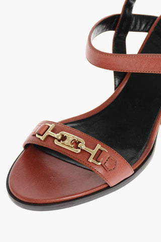 TRIOMPHE Leather Ankle-Strap Sandals 6cm