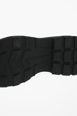 Combat Boots with Contrasting Laces and Visible stitchings