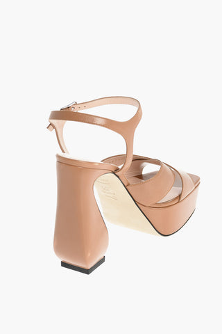 SI Soft Leather Sandals with Crossed Straps 13 cm