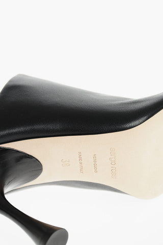 SR TWENTY Soft Leather Mules with Metal Square Toe 10 cm