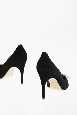 SR1 Suede Pumps ROYAL with Rhinestoned Detail 9,5 cm