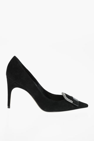 SR1 Suede Pumps ROYAL with Rhinestoned Detail 9,5 cm