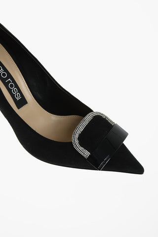 SR1 Suede Pumps ROYAL with Rhinestoned Detail 9,5 cm