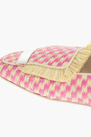 SR1 Slippers in Rafia con Placca in Metallo