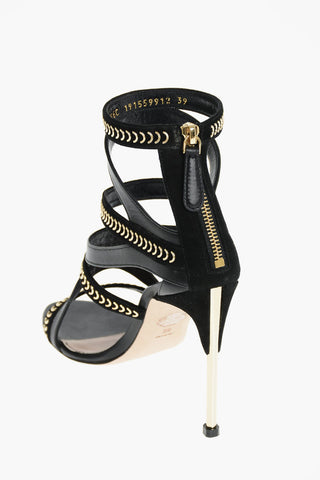 Soft Leather Sandals with Gold-tone Details 11 cm