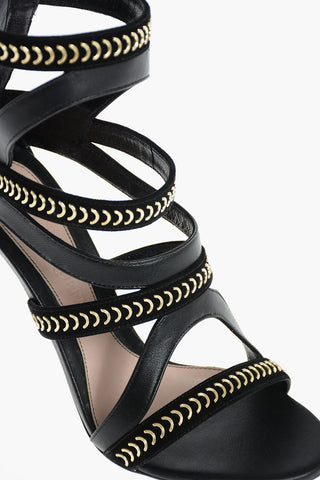 Soft Leather Sandals with Gold-tone Details 11 cm