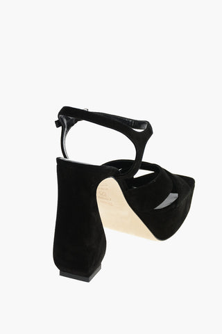 SI Suede Leather Sandals with Crossed Straps 13,5 cm