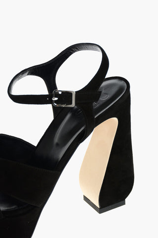 SI Suede Leather Sandals with Crossed Straps 13,5 cm