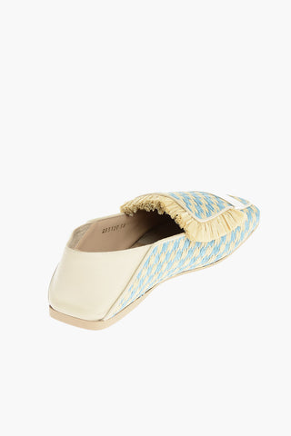 SR1 Slippers in Rafia con Placca in Metallo