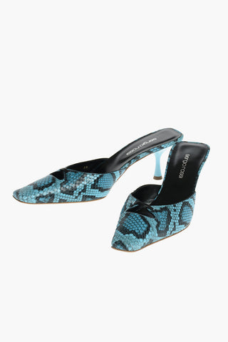 GRAZIE SERGIO Soft Leather Sabot with Python Print 7 cm